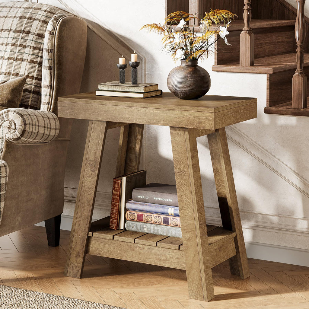 2-Tier Wooden End Table with Storage E21541